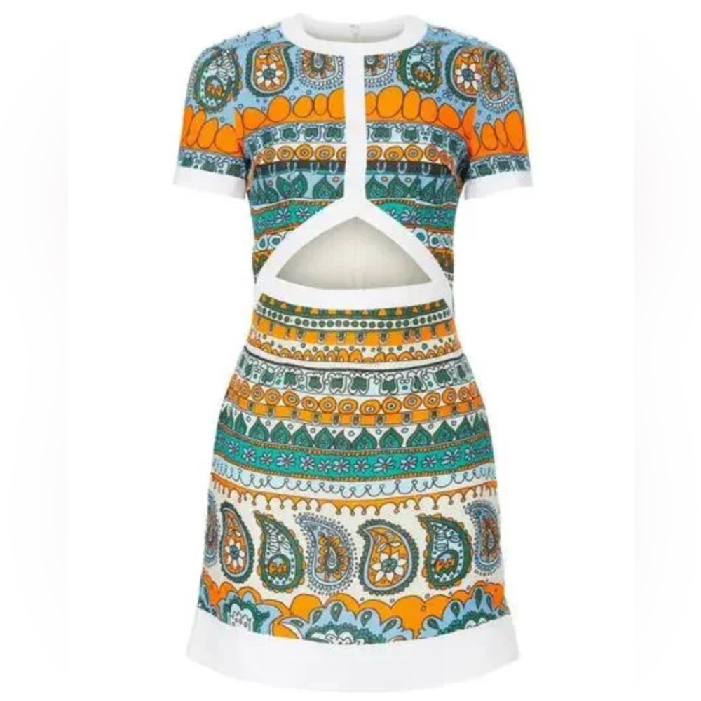 Multicolor Ibiza Mini Perla Cutout Dress